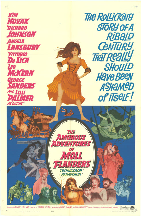 the amorous adventures of moll flanders 1965 one sheet poster folded